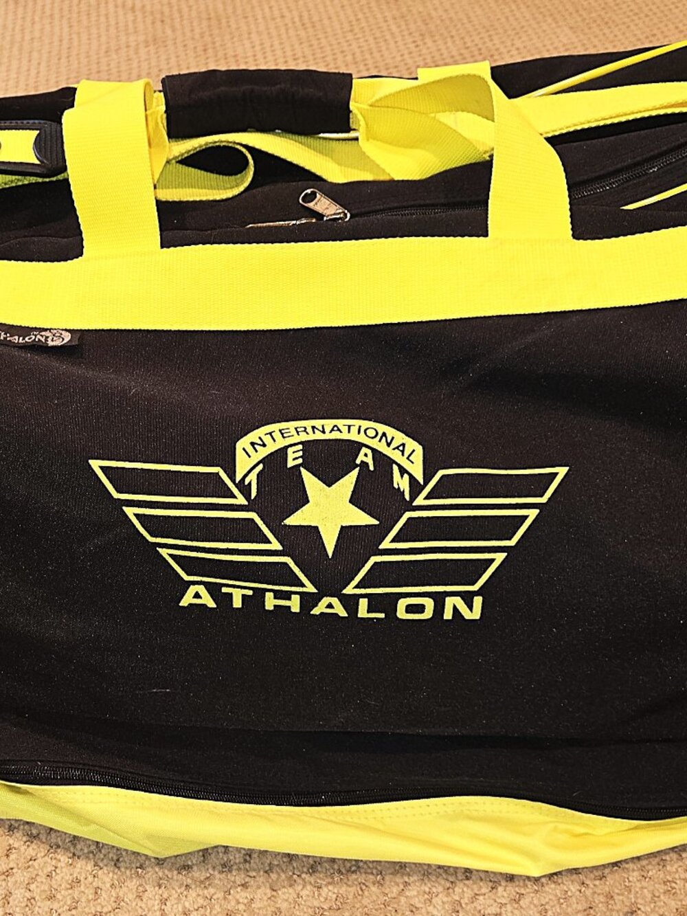 Athalon International Team Gear Bag – Black & Neon Yellow